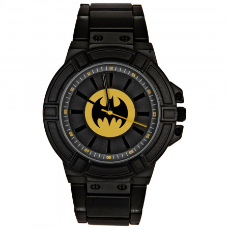 DC Comics Batman Classic Symbol Watch Face with Black Metal Band